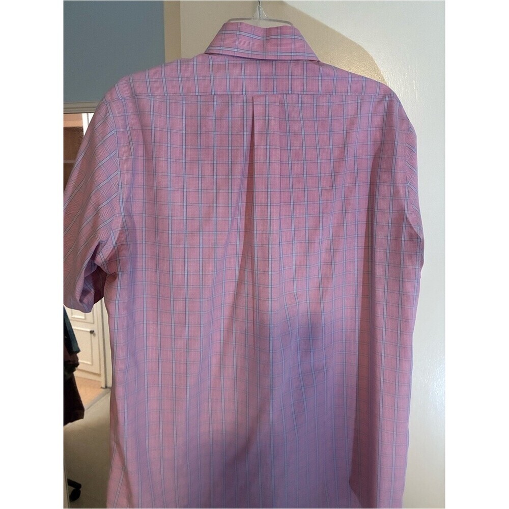 Brooks Brothers Pink and Blue Plaid Dress Shirt - Traditional Fit - Picture 2 of 4